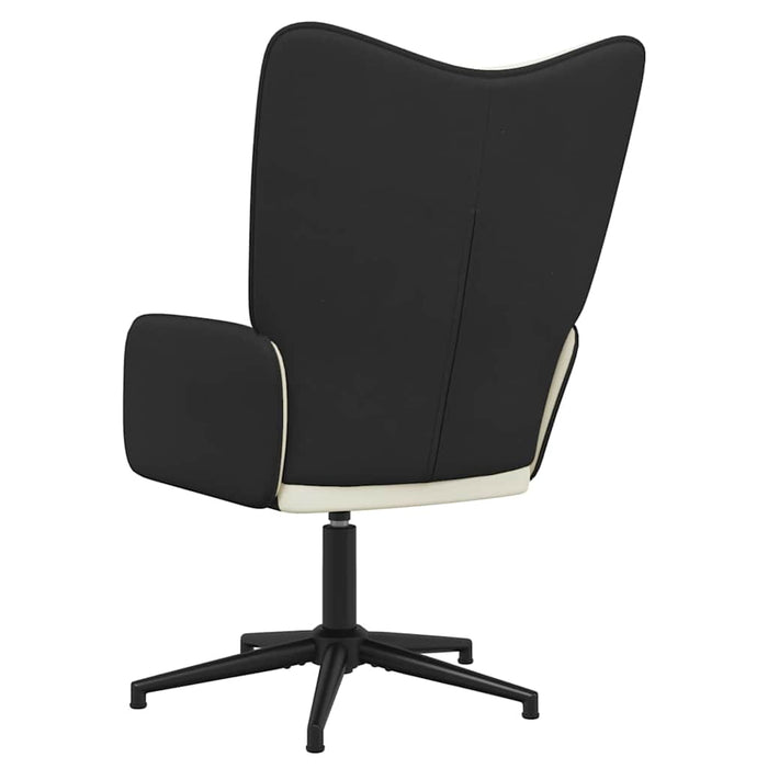 Scaun de relaxare, alb crem, catifea și PVC WALTI
