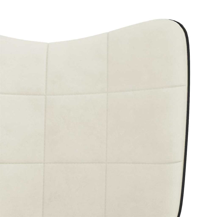 Scaun de relaxare, alb crem, catifea și PVC WALTI