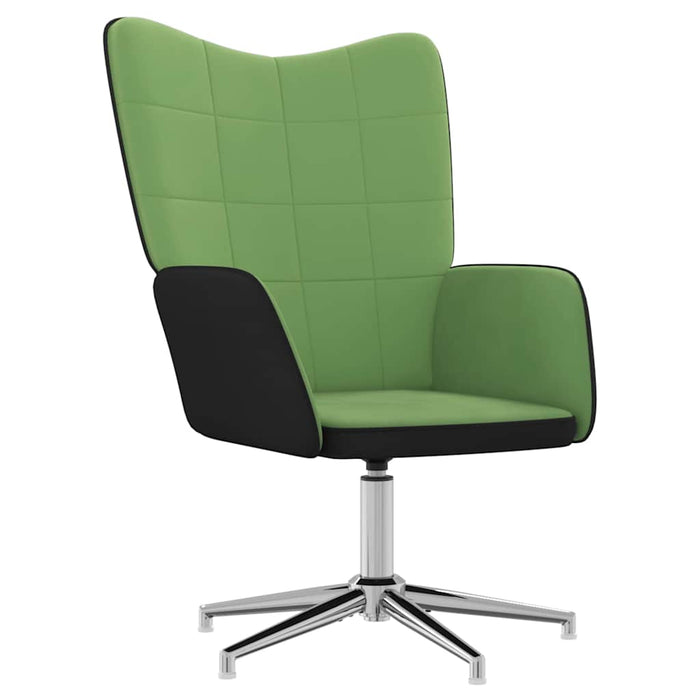 Scaun de relaxare, verde deschis, catifea și PVC WALTI