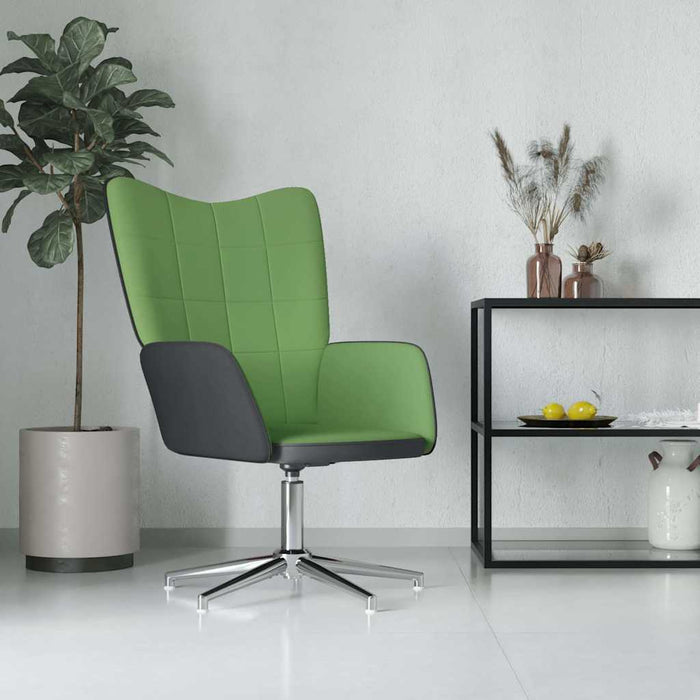Scaun de relaxare, verde deschis, catifea și PVC WALTI