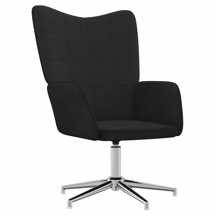 Scaun de relaxare, negru, catifea și PVC WALTI