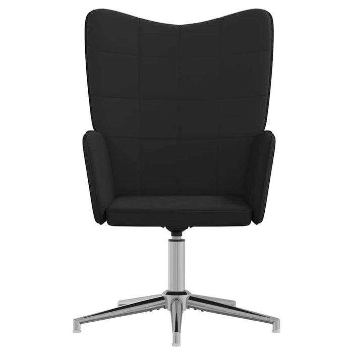 Scaun de relaxare, negru, catifea și PVC WALTI