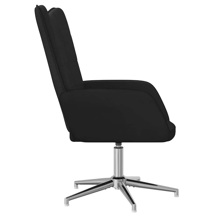 Scaun de relaxare, negru, catifea și PVC WALTI