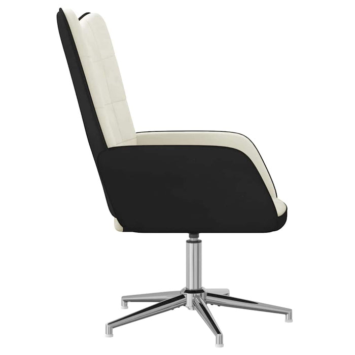 Scaun de relaxare, alb crem, catifea și PVC WALTI