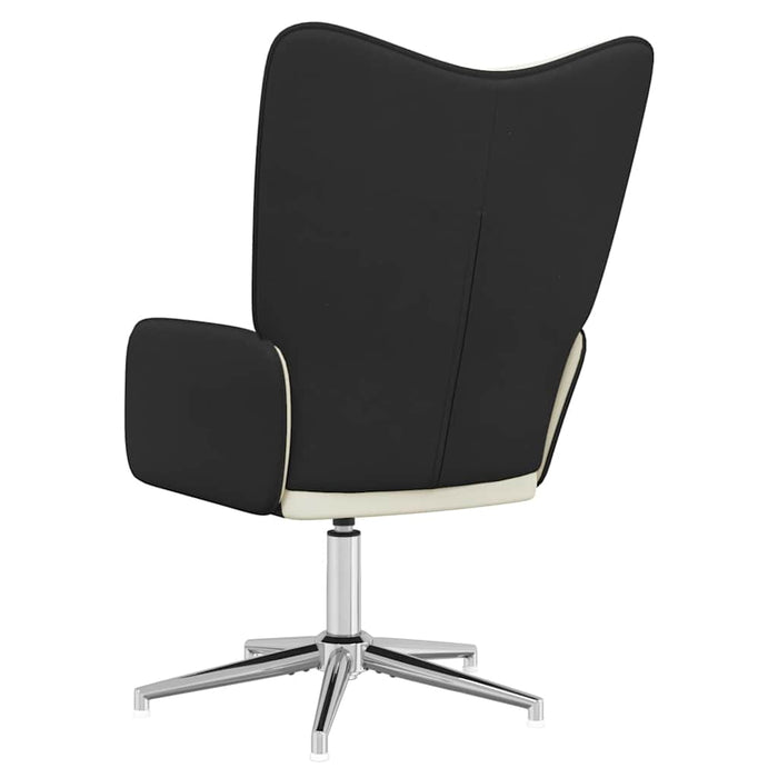 Scaun de relaxare, alb crem, catifea și PVC WALTI