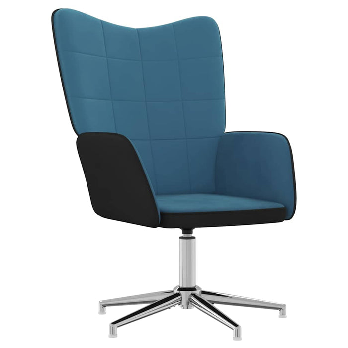 Scaun de relaxare, albastru, catifea și PVC WALTI
