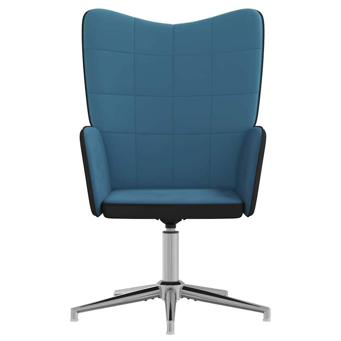 Scaun de relaxare, albastru, catifea și PVC WALTI