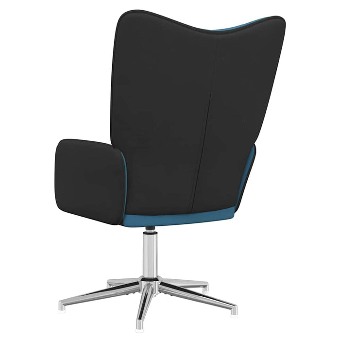 Scaun de relaxare, albastru, catifea și PVC WALTI