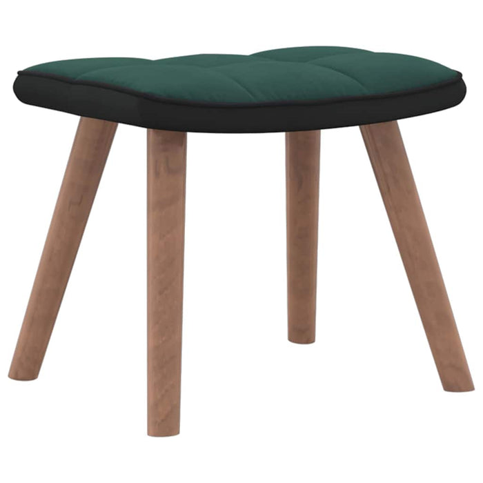 Scaun balansoar cu taburet, verde închis, catifea și PVC WALTI