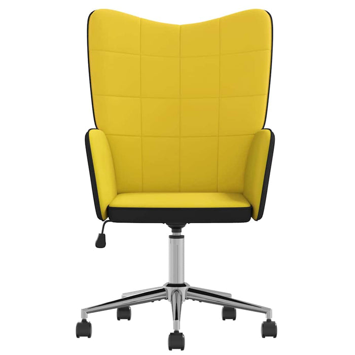 Scaun de relaxare, galben muștar, catifea și PVC WALTI