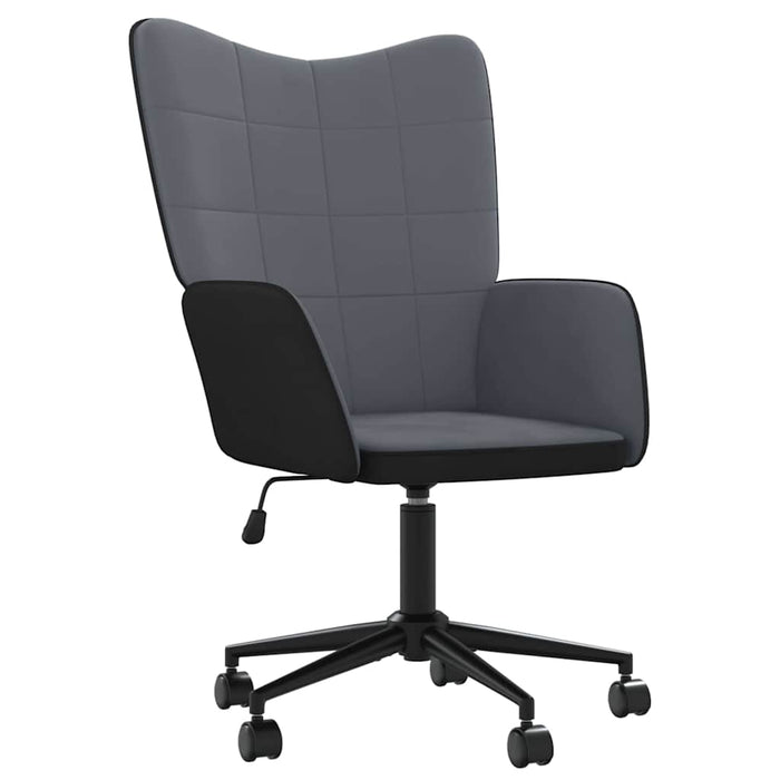 Scaun de relaxare, gri închis, catifea și PVC WALTI