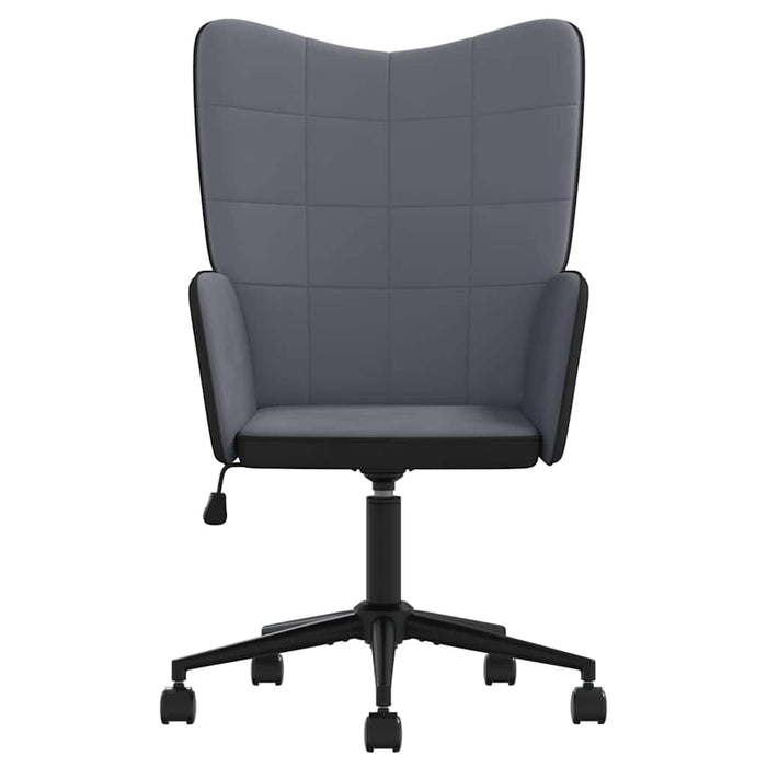 Scaun de relaxare, gri închis, catifea și PVC WALTI