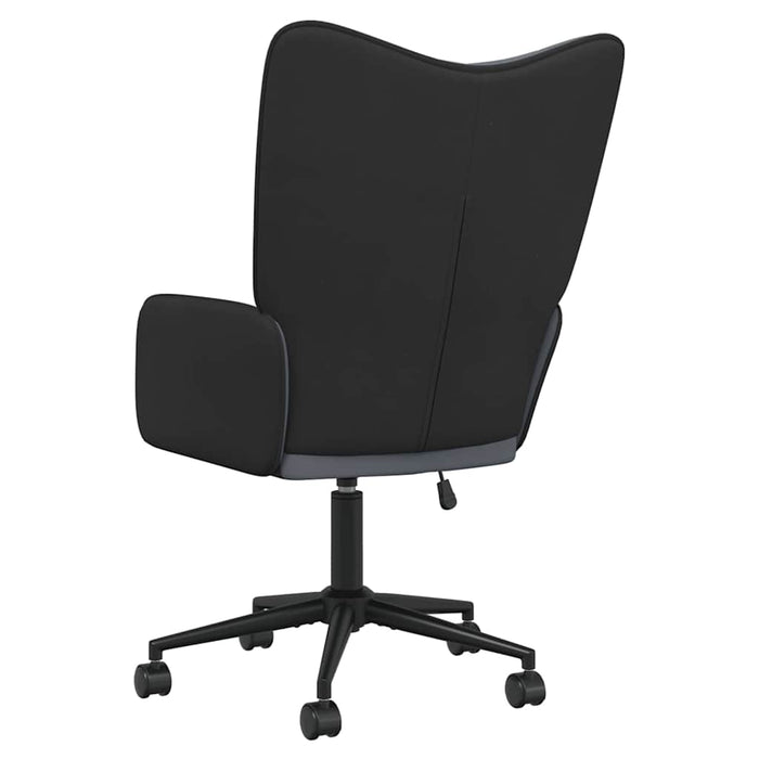 Scaun de relaxare, gri închis, catifea și PVC WALTI