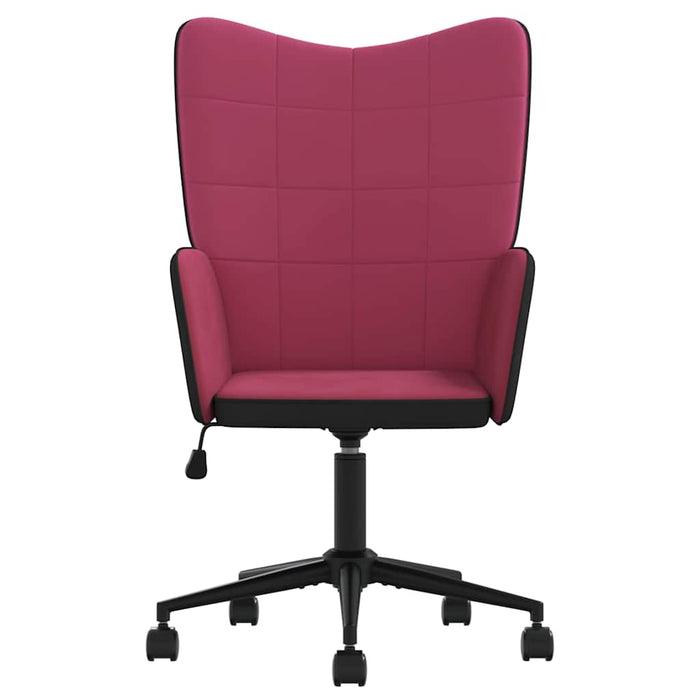 Scaun de relaxare, roșu vin, catifea și PVC WALTI