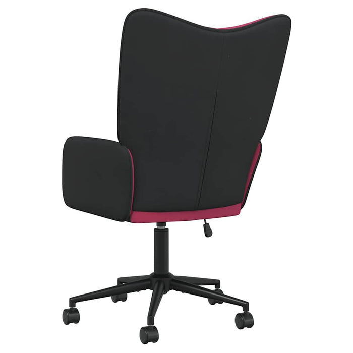 Scaun de relaxare, roșu vin, catifea și PVC WALTI