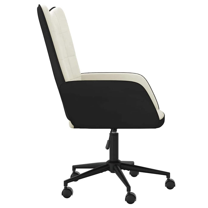 Scaun de relaxare, alb crem, catifea și PVC WALTI