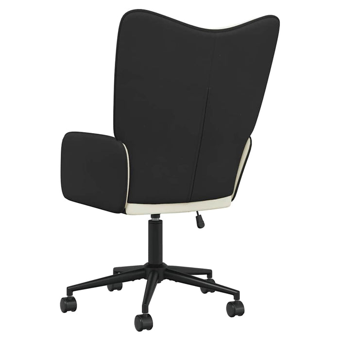 Scaun de relaxare, alb crem, catifea și PVC WALTI