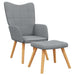 Scaun de relaxare cu taburet, gri deschis, textil - WALTI WALTI