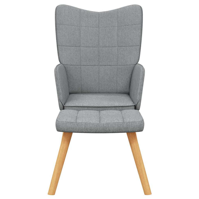 Scaun de relaxare cu taburet, gri deschis, textil - WALTI WALTI