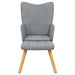 Scaun de relaxare cu taburet, gri deschis, textil - WALTI WALTI