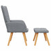 Scaun de relaxare cu taburet, gri deschis, textil - WALTI WALTI