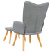 Scaun de relaxare cu taburet, gri deschis, textil - WALTI WALTI