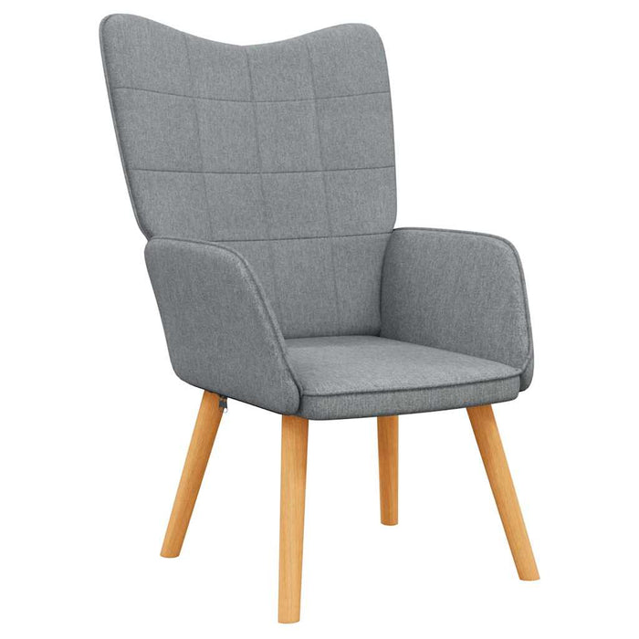 Scaun de relaxare cu taburet, gri deschis, textil - WALTI WALTI