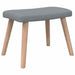 Scaun de relaxare cu taburet, gri deschis, textil - WALTI WALTI
