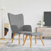 Scaun de relaxare cu taburet, gri deschis, textil - WALTI WALTI