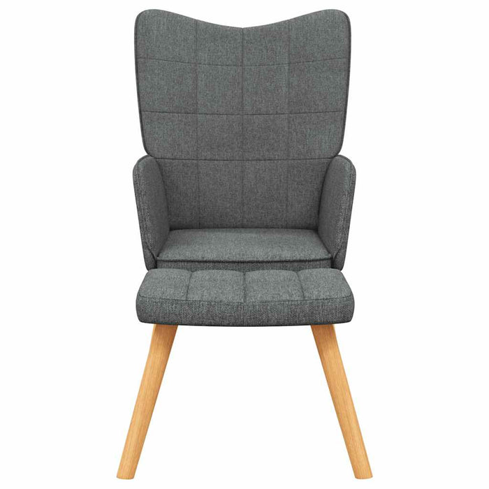 Scaun de relaxare cu taburet, gri închis, textil - WALTI WALTI