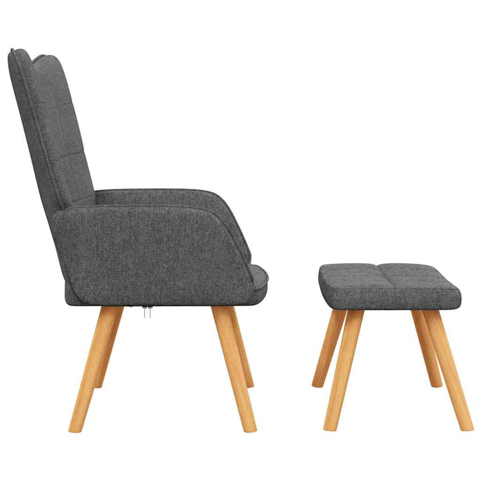 Scaun de relaxare cu taburet, gri închis, textil - WALTI WALTI