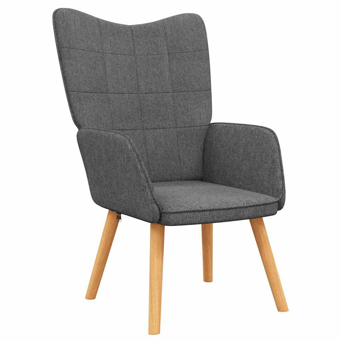 Scaun de relaxare cu taburet, gri închis, textil - WALTI WALTI