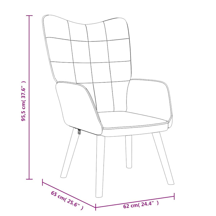 Scaun de relaxare cu taburet, crem, textil WALTI