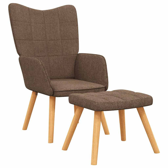 Scaun de relaxare cu taburet, maro, textil WALTI