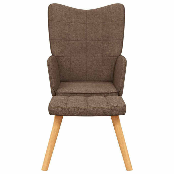 Scaun de relaxare cu taburet, maro, textil WALTI