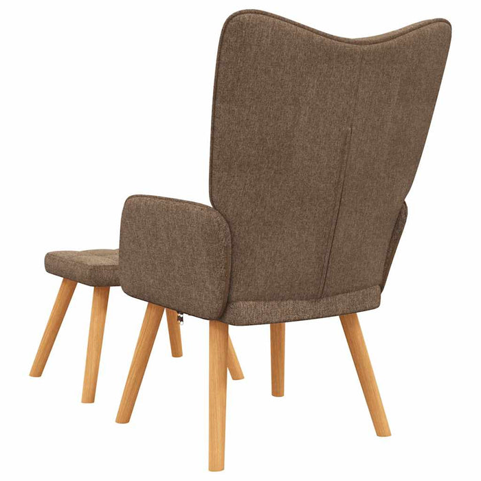 Scaun de relaxare cu taburet, maro, textil WALTI