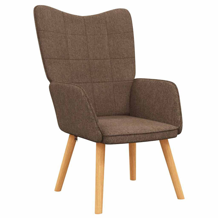 Scaun de relaxare cu taburet, maro, textil WALTI