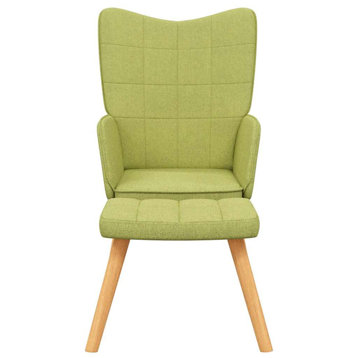 Scaun de relaxare cu taburet, verde, textil WALTI