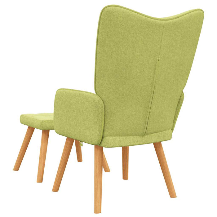 Scaun de relaxare cu taburet, verde, textil WALTI