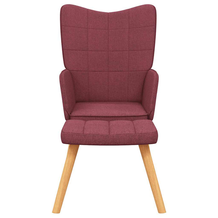 Scaun de relaxare cu taburet, roșu vin, textil WALTI