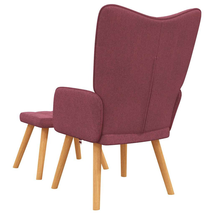 Scaun de relaxare cu taburet, roșu vin, textil WALTI
