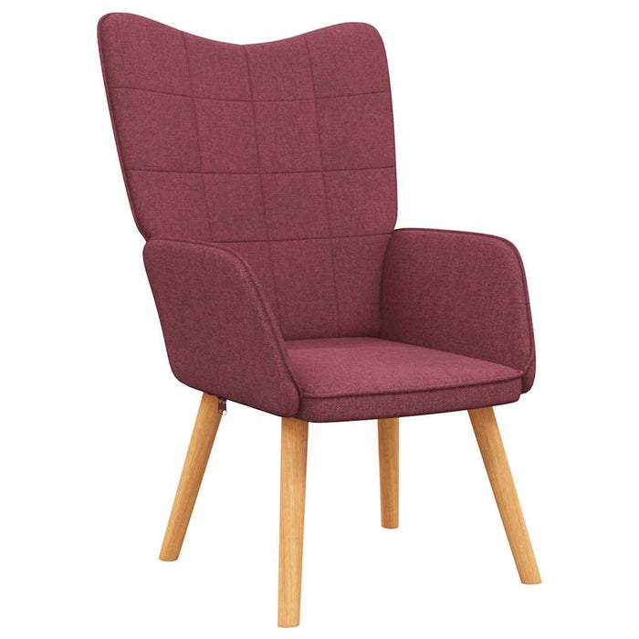 Scaun de relaxare cu taburet, roșu vin, textil WALTI