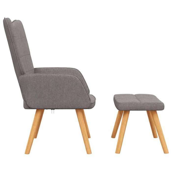 Scaun de relaxare cu taburet,taupe, textil - WALTI WALTI