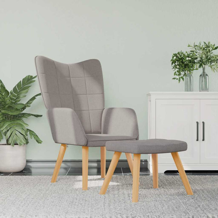 Scaun de relaxare cu taburet,taupe, textil - WALTI WALTI