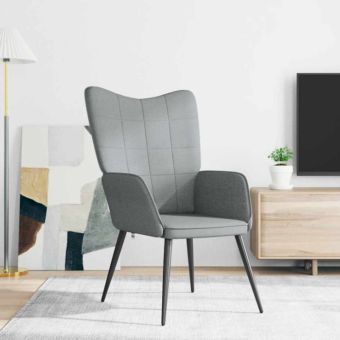 Scaun de relaxare, gri deschis, material textil WALTI