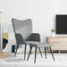 Scaun de relaxare cu taburet, gri deschis,textil - WALTI WALTI