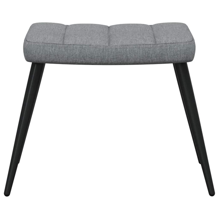 Scaun de relaxare cu taburet, gri deschis,textil - WALTI WALTI