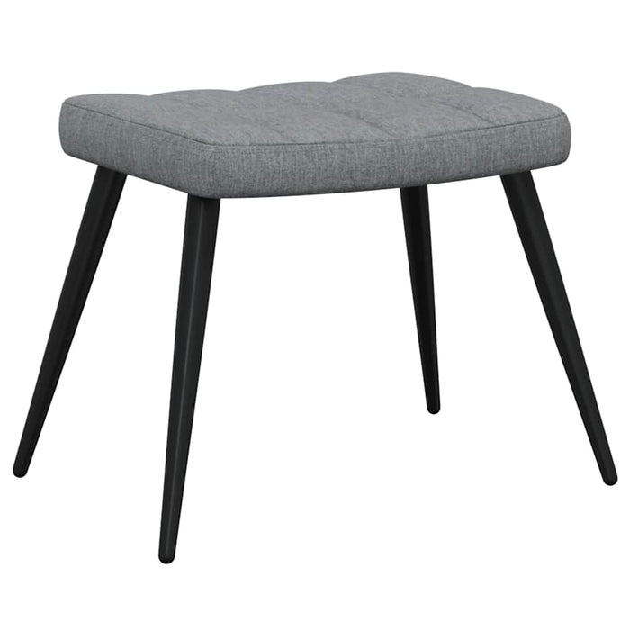 Scaun de relaxare cu taburet, gri deschis,textil - WALTI WALTI
