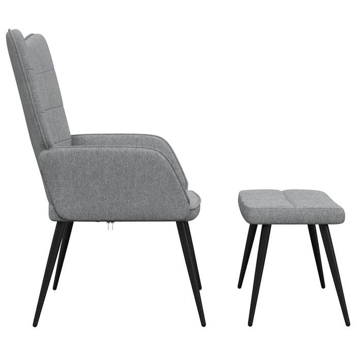 Scaun de relaxare cu taburet, gri deschis,textil - WALTI WALTI