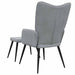 Scaun de relaxare cu taburet, gri deschis,textil - WALTI WALTI
